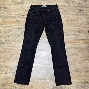 Madewell Slim Boyjean Women’s Size 25 Black Denim Jeans Dark Wash Straight
